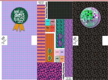 Preview: Taschenpanel Cherry Picking Bag ca. 1m Discokugel/Button by Swafing